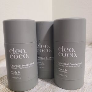 Cleo + Coco Charcoal Deoderant Scent-free Set of 3